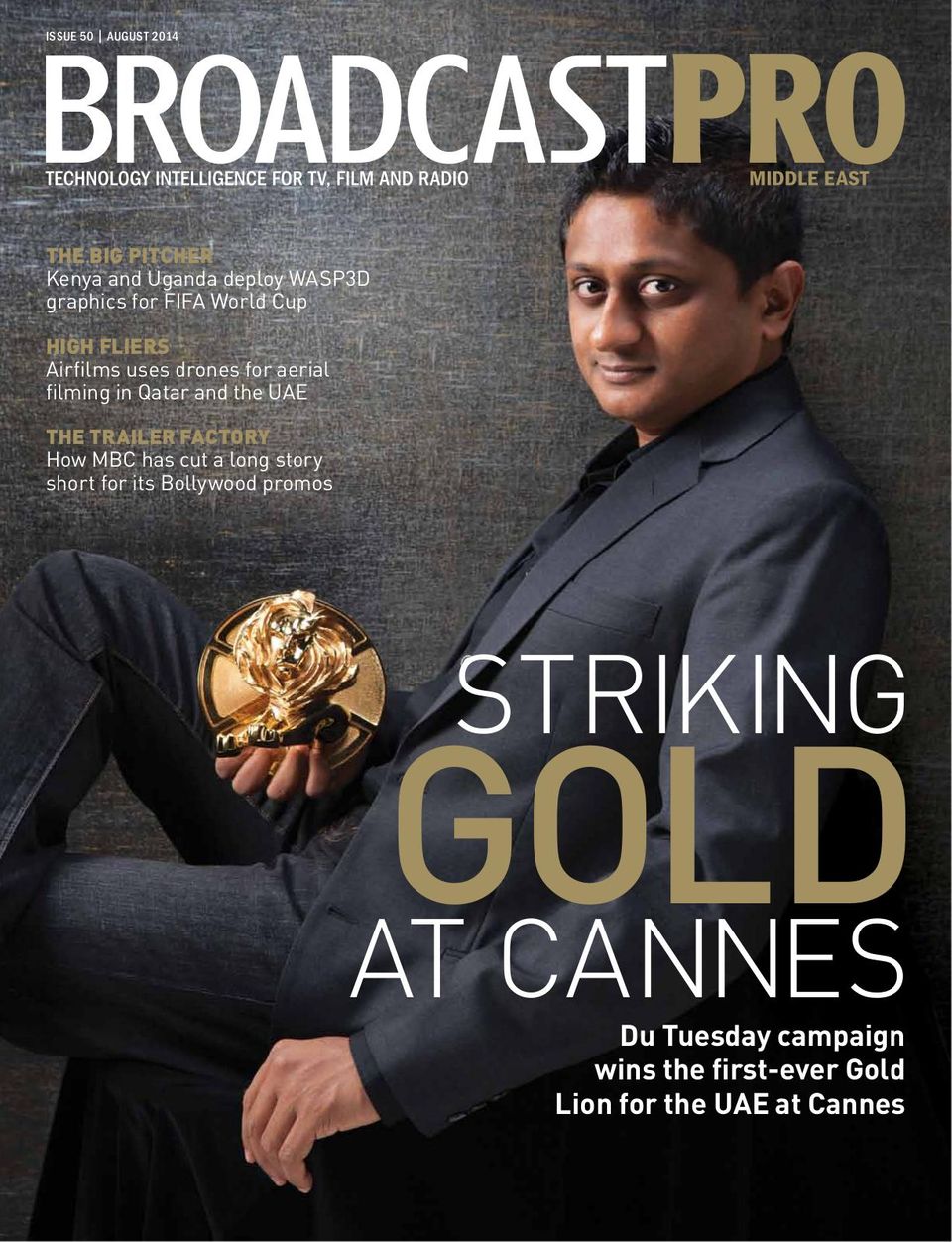 BROADCAST PRO MIDDLE EAST magazine side cover Issue 50  August 2014