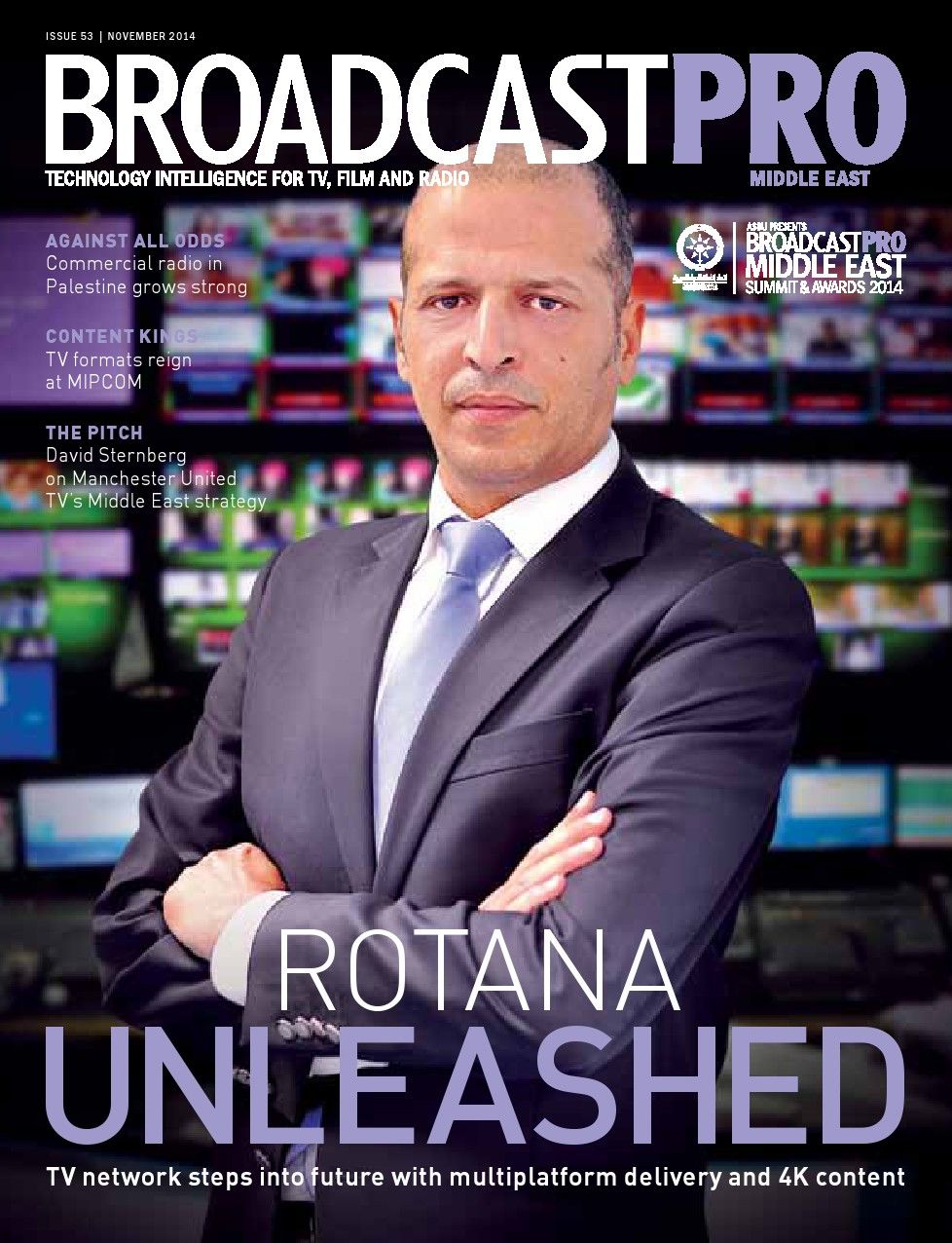 BROADCAST PRO MIDDLE EAST magazine side cover Issue 53  November 2014