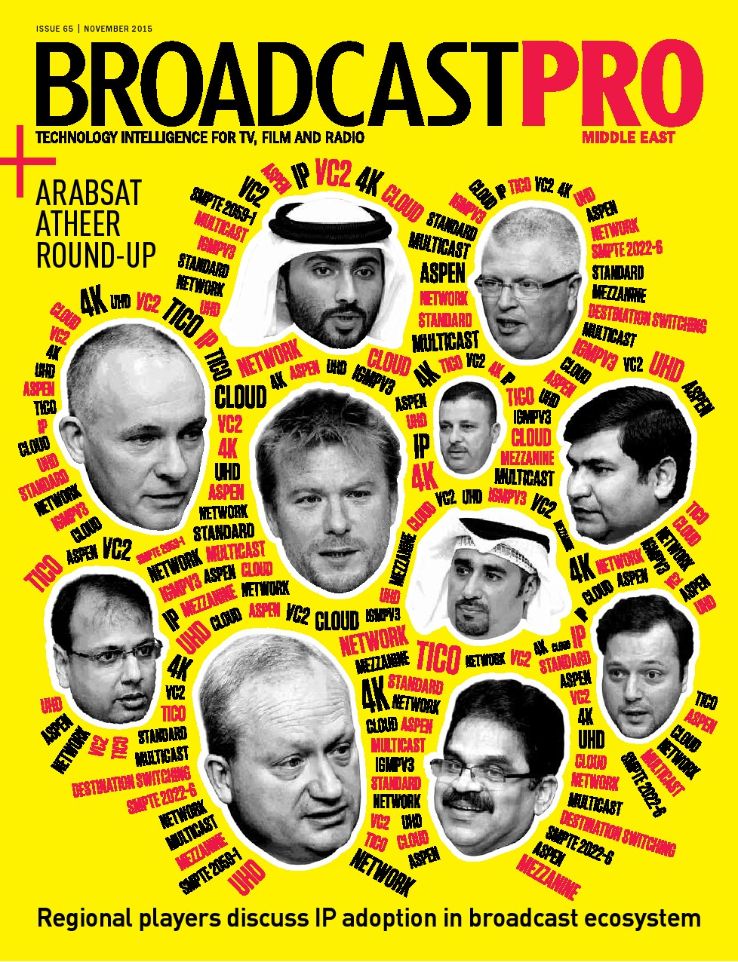 BROADCAST PRO MIDDLE EAST magazine side cover Issue 65  November 2015