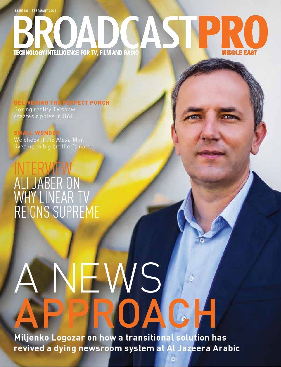 BROADCAST PRO MIDDLE EAST magazine side cover Issue 68  February 2016