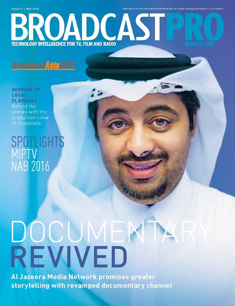 BROADCAST PRO MIDDLE EAST magazine side cover Issue 71  May 2016