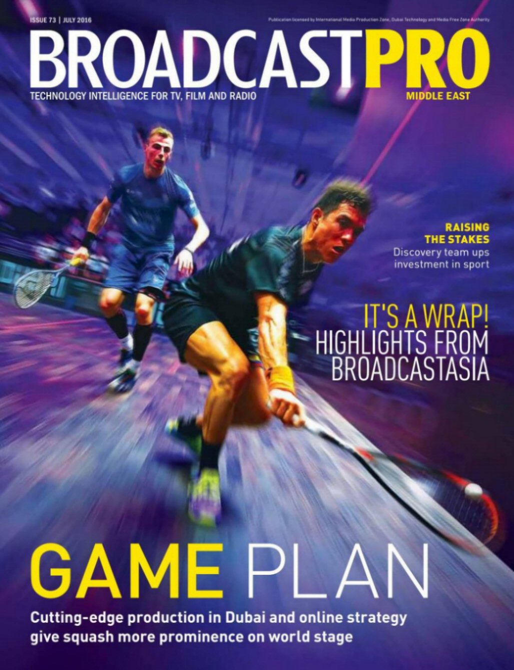 BROADCAST PRO MIDDLE EAST magazine side cover Issue 73  July 2016