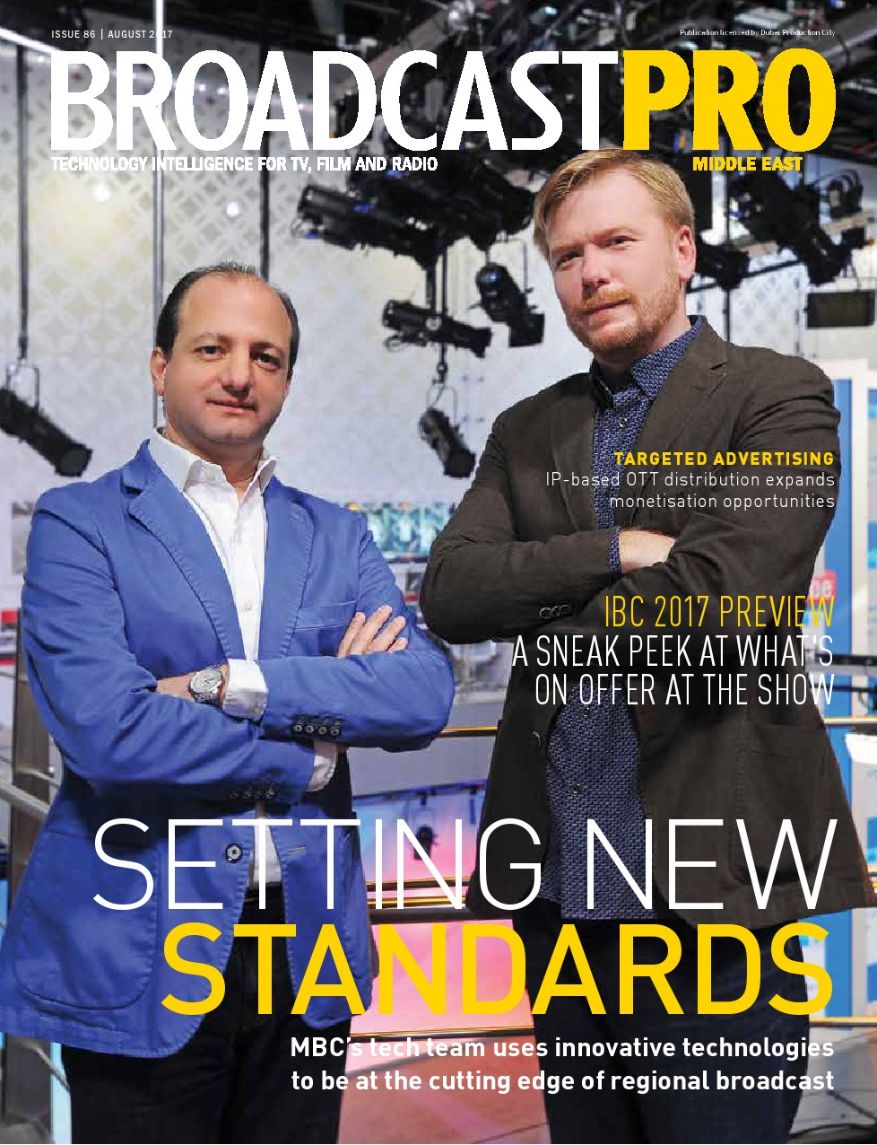 BROADCAST PRO MIDDLE EAST magazine side cover Issue 86  August 2017
