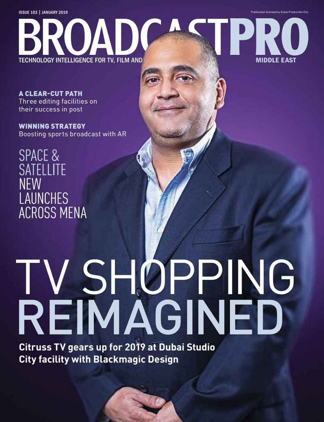 BROADCAST PRO MIDDLE EAST magazine side cover Issue 103  January 2019