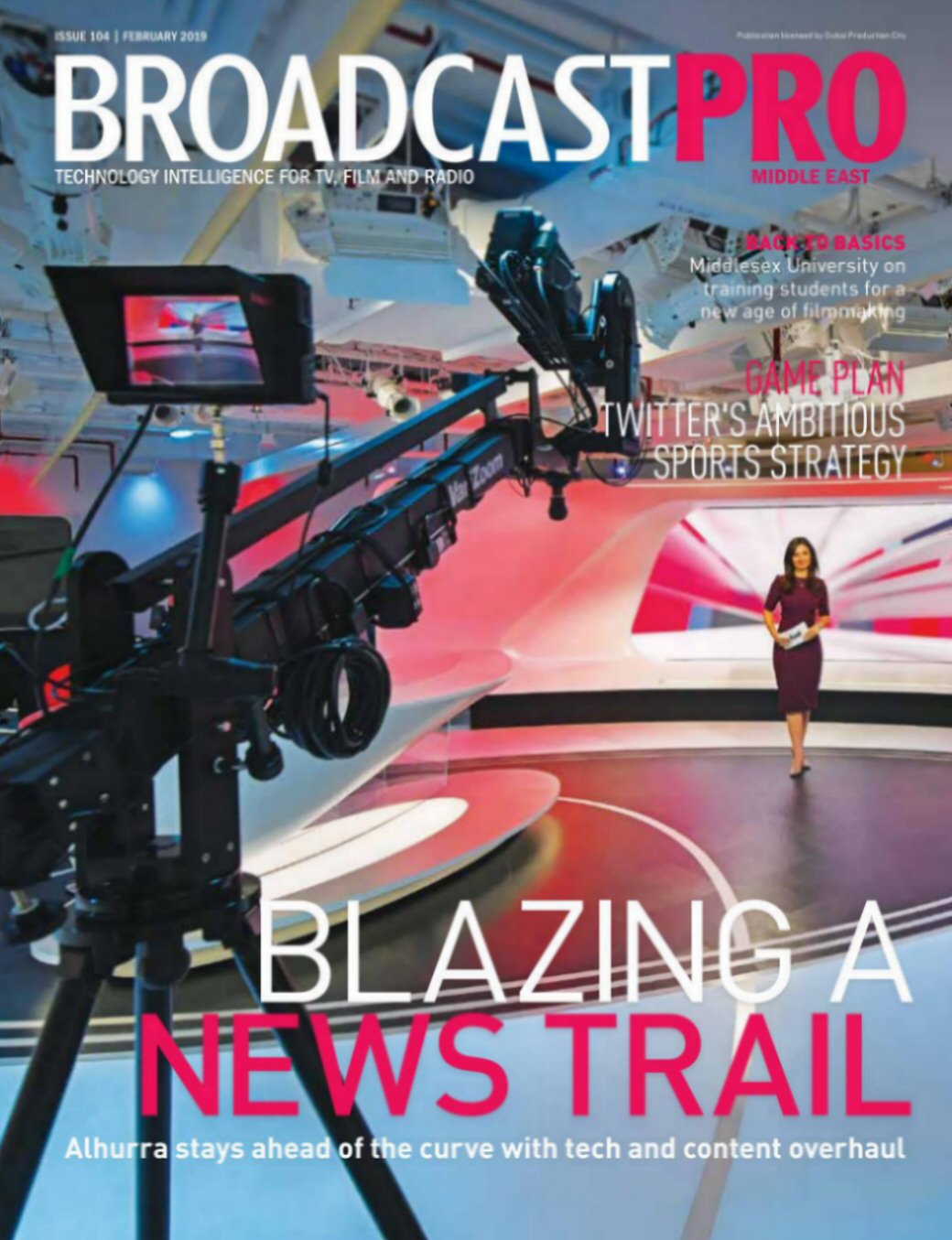 BROADCAST PRO MIDDLE EAST magazine side cover Issue 104  February 2019