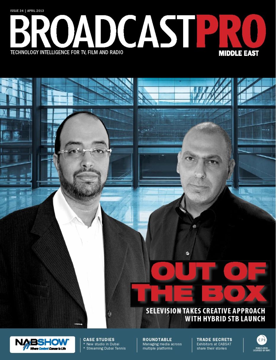 BROADCAST PRO MIDDLE EAST magazine side cover Issue 34  April 2013