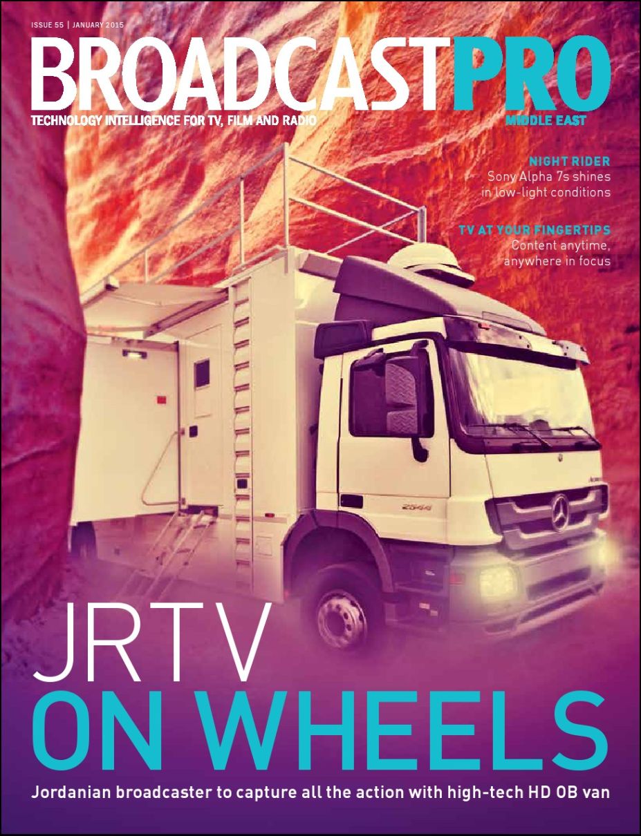 BROADCAST PRO MIDDLE EAST magazine side cover Issue 55  January 2015