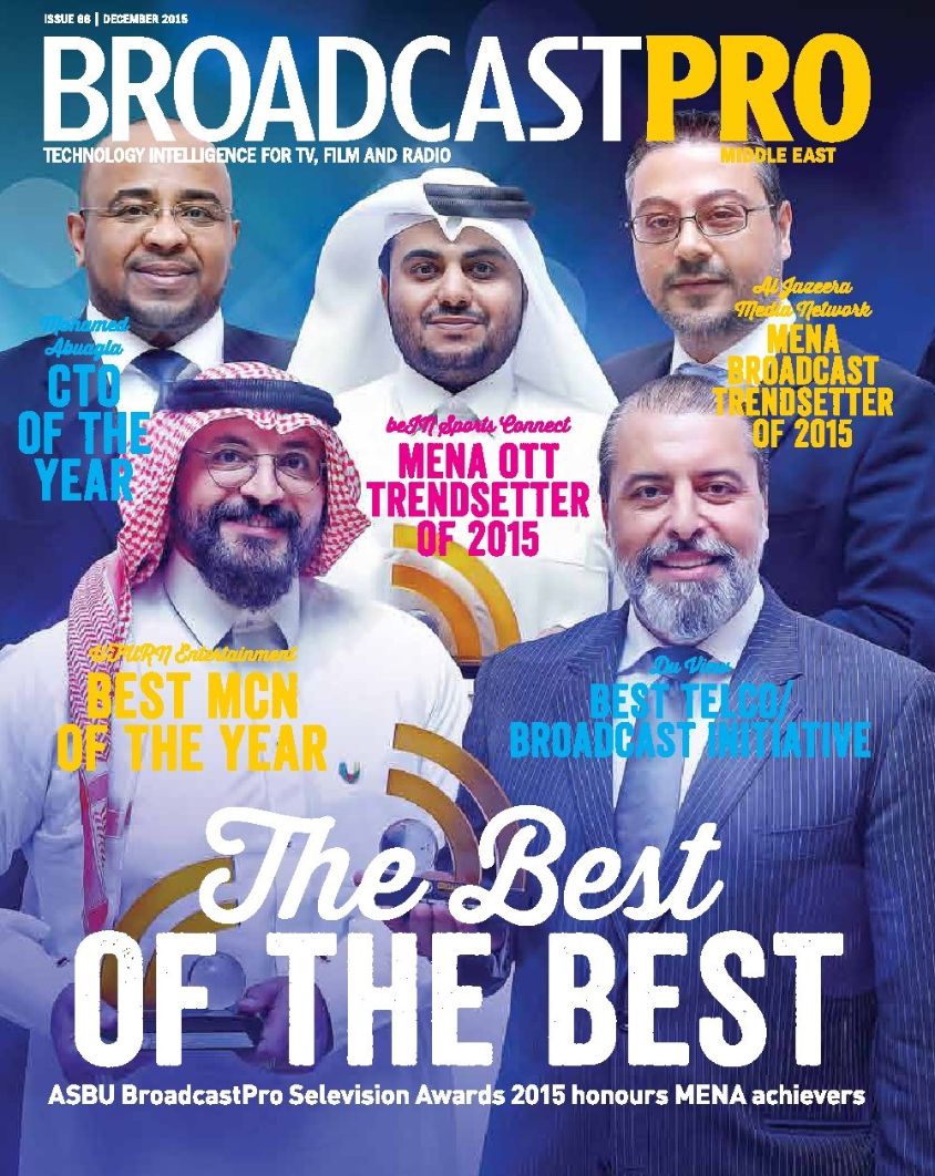 BROADCAST PRO MIDDLE EAST magazine side cover Issue 66  December 2015