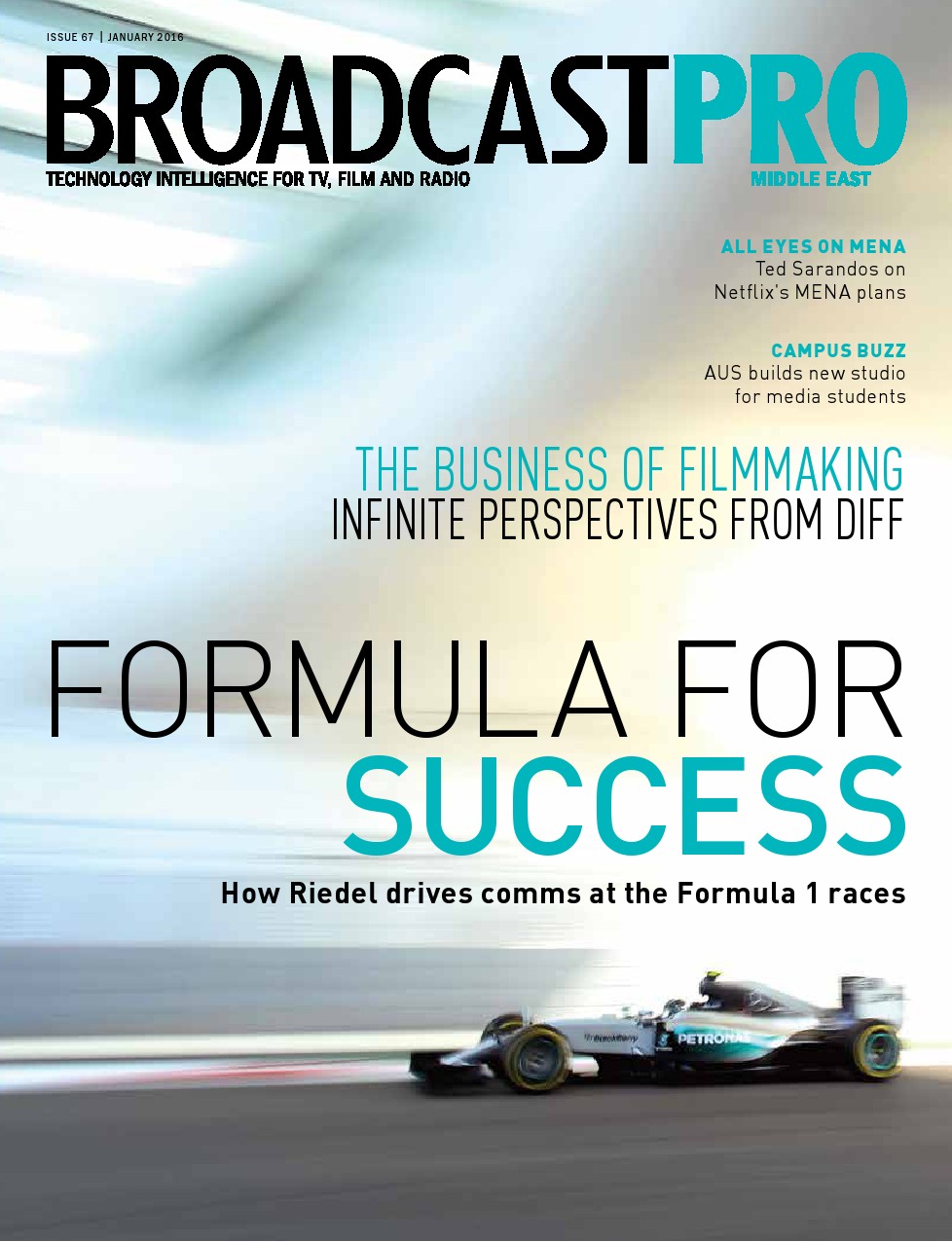 BROADCAST PRO MIDDLE EAST magazine side cover Issue 67  January 2016
