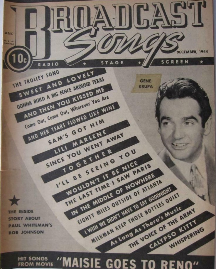 BROADCAST SONGS magazine side cover  December 1944