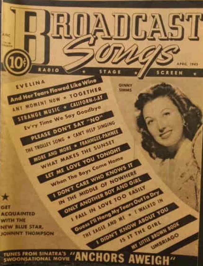 BROADCAST SONGS magazine side cover  April 1945