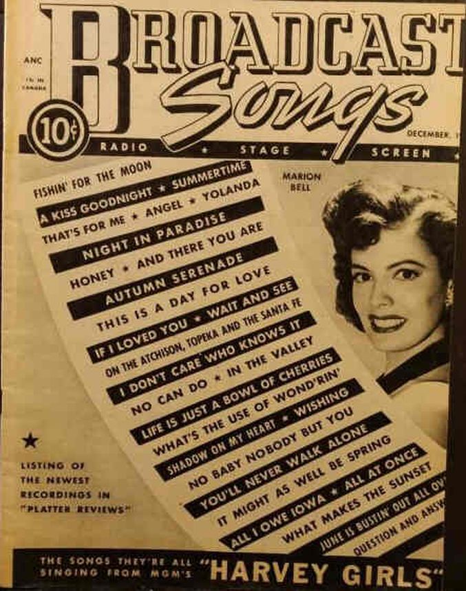 BROADCAST SONGS magazine side cover  December 1945