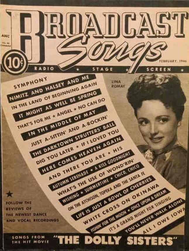 BROADCAST SONGS magazine side cover  February 1946
