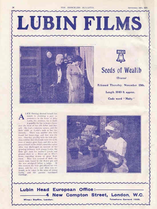 BROCKLISS BULLETIN magazine side cover 18 September 1913