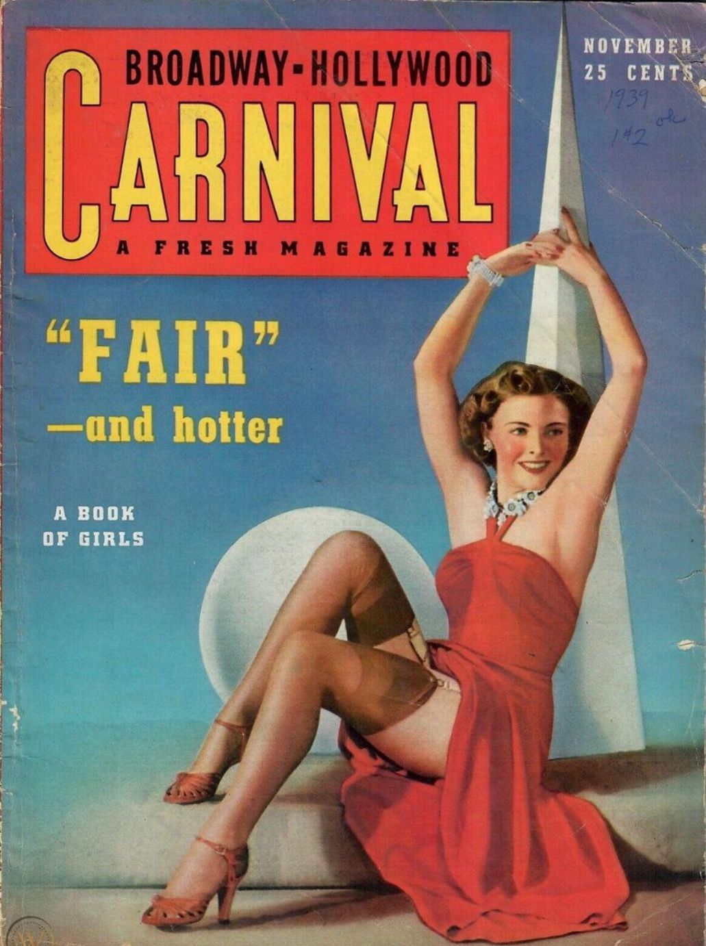 BROADWAY HOLLYWOOD CARNIVAL magazine side cover  Vol 1 No  2  November 1939