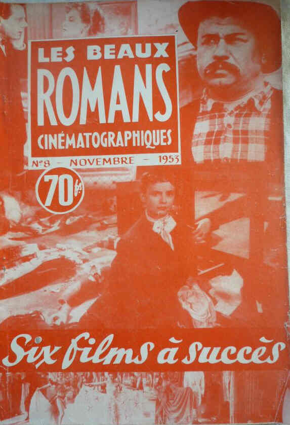 BEAUX ROMANS CINEMATOGRAPHIQUES magazine side cover Issue 8  November 1953