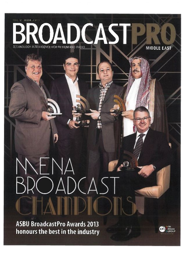 BROADCAST PRO MIDDLE EAST magazine side cover Issue 42 December 2013