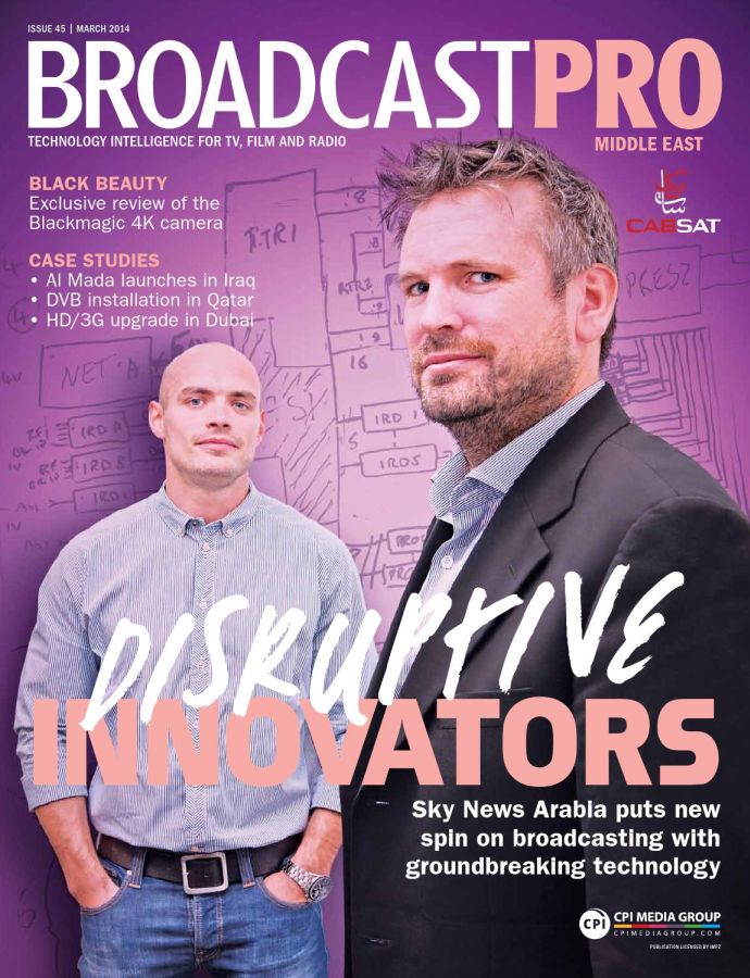 BROADCAST PRO MIDDLE EAST magazine side cover Issue 45 March 2014
