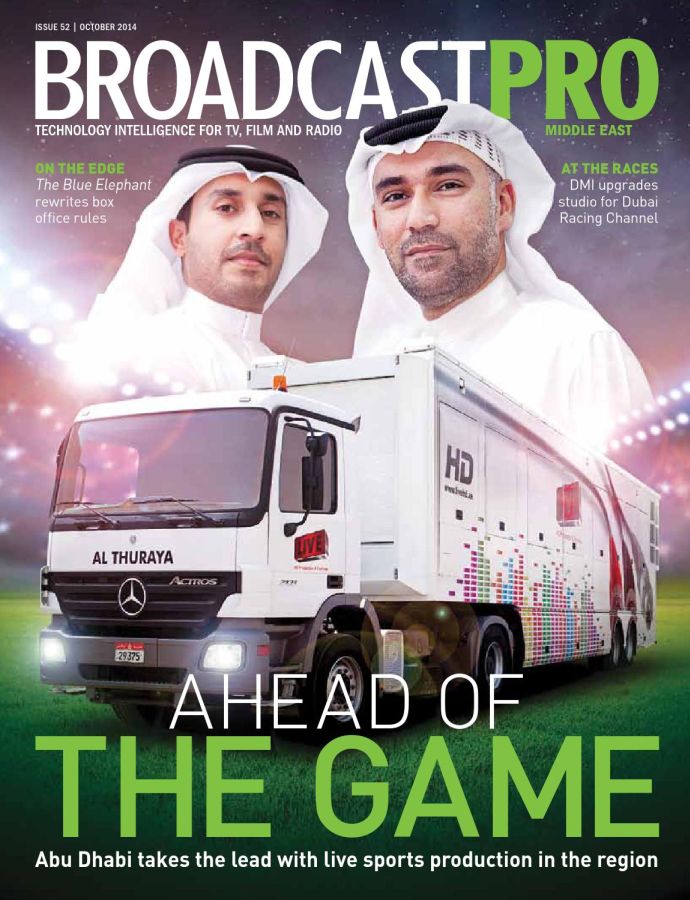 BROADCAST PRO MIDDLE EAST magazine side cover Issue 52 October 2014