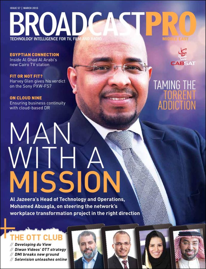 BROADCAST PRO MIDDLE EAST magazine side cover Issue 57 March 2015