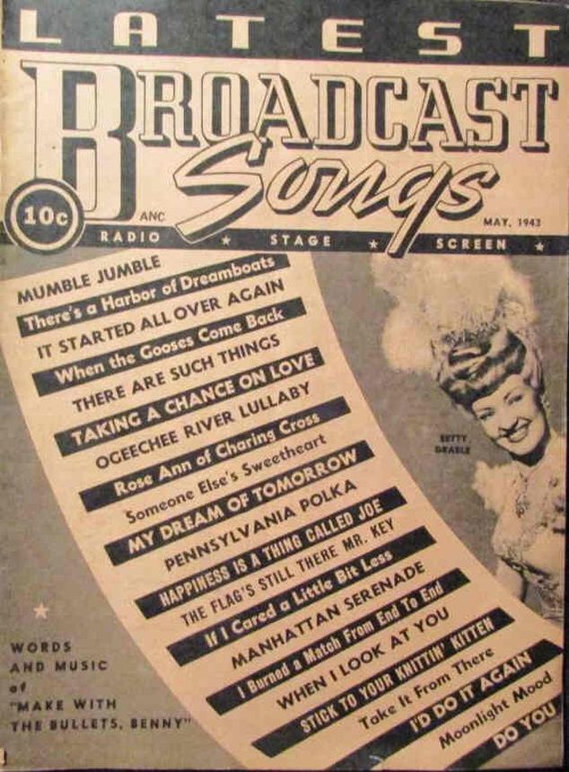 BROADCAST SONGS magazine side cover  May 1943