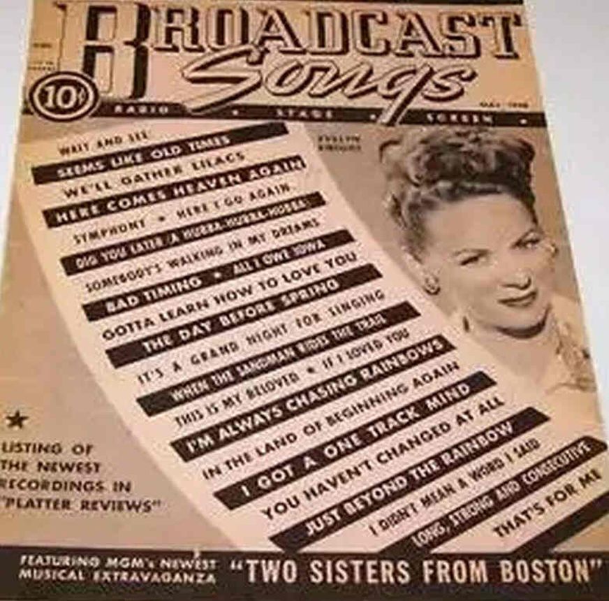 BROADCAST SONGS magazine side cover  May 1946