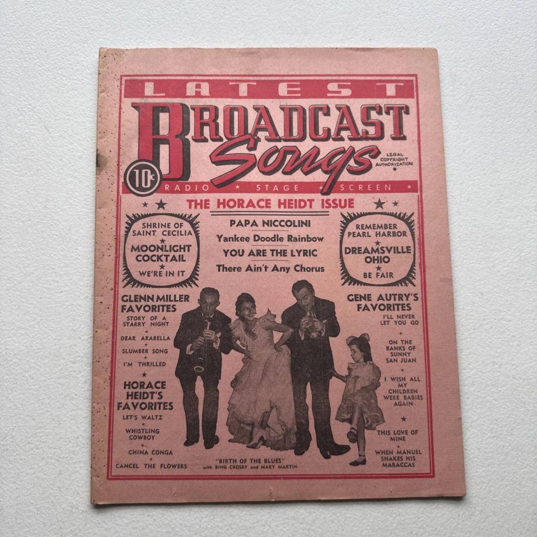 BROADCAST SONGS magazine side cover  February 1942