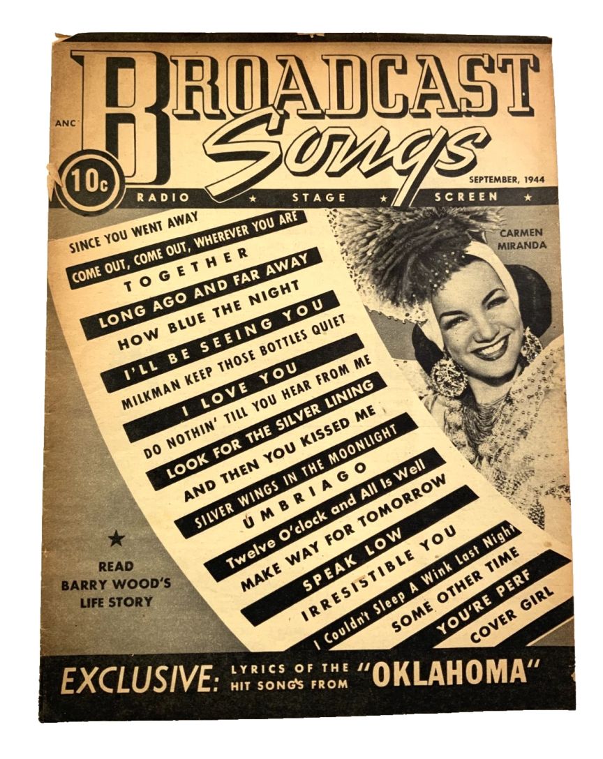 BROADCAST SONGS magazine side cover  September 1944