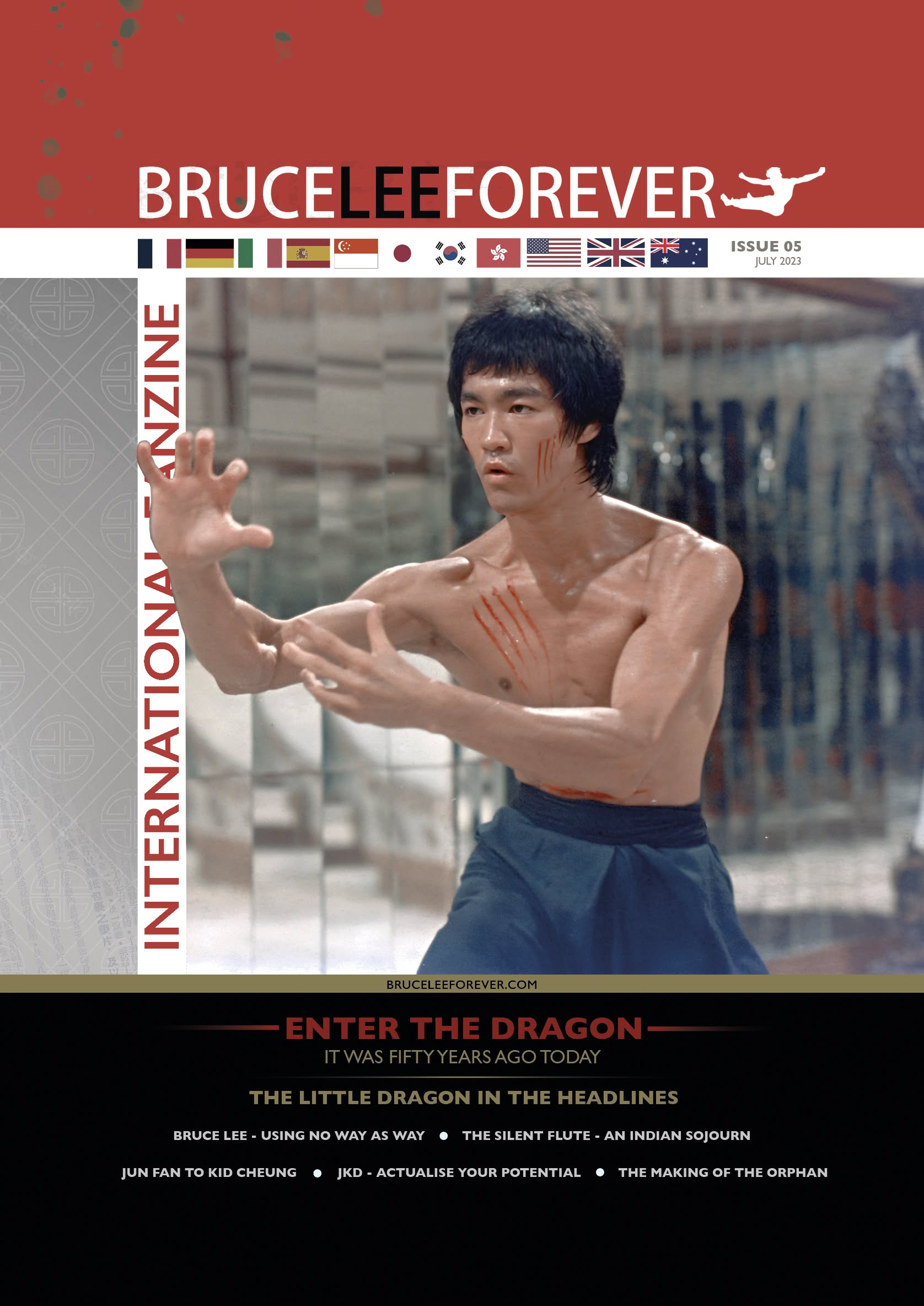 BRUCE LEE FOREVER magazine side cover Issue 5  July 2023