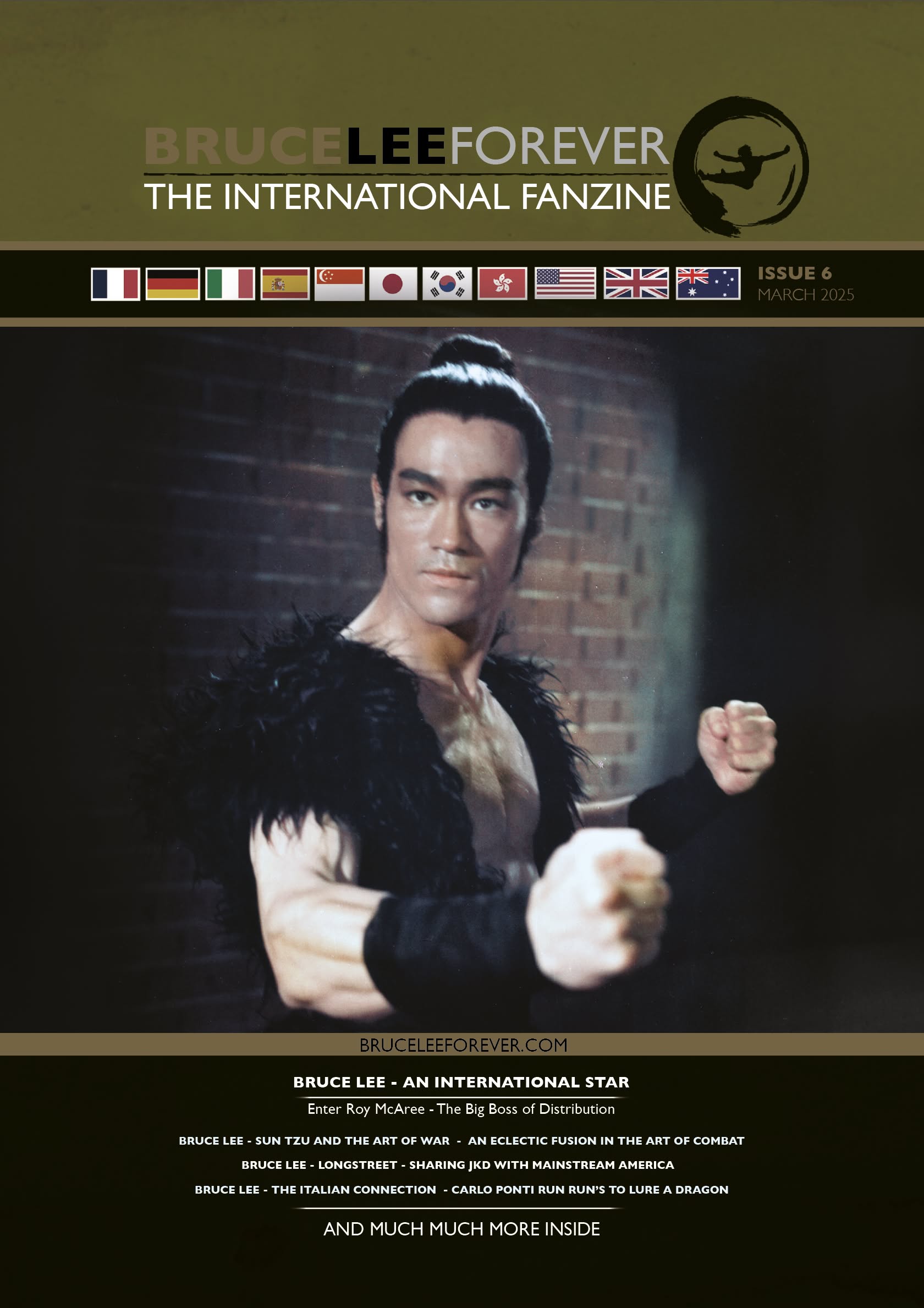 BRUCE LEE FOREVER magazine side cover Issue 6  March 2025