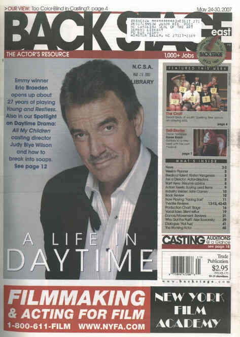 BACK STAGE EAST magazine side cover 24 May 2007