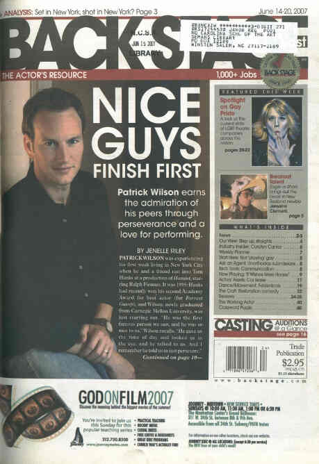 BACK STAGE EAST magazine side cover 14 June 2007