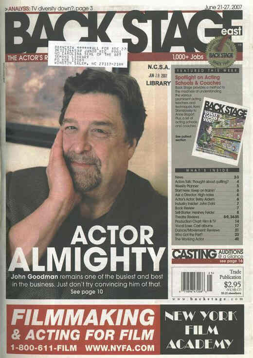 BACK STAGE EAST magazine side cover 21 June 2007