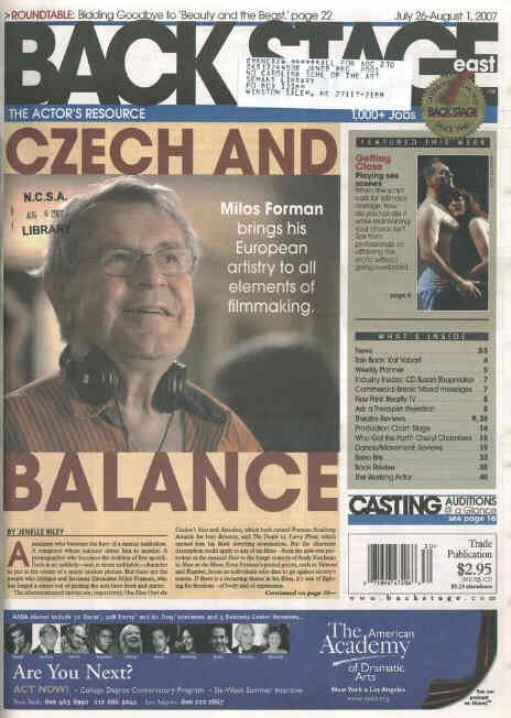 BACK STAGE EAST magazine side cover 26 July 2007