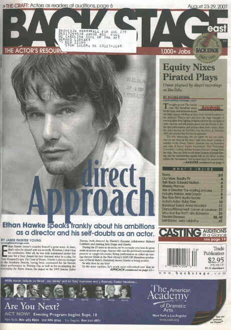 BACK STAGE EAST magazine side cover 23 August 2007