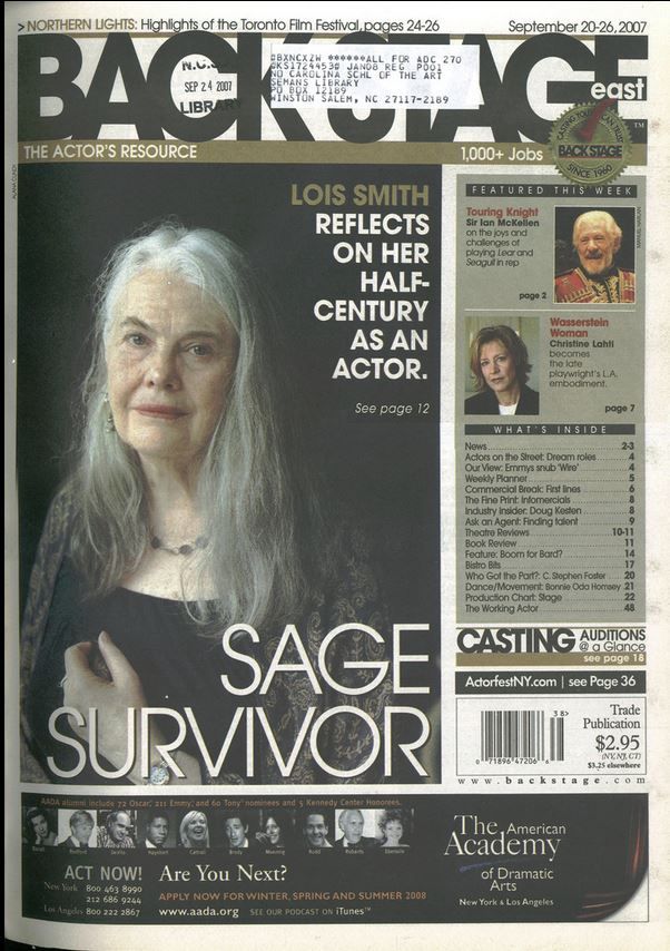 BACK STAGE EAST magazine side cover 20 September 2007