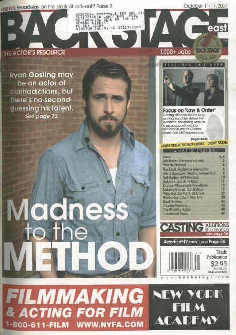 BACK STAGE EAST magazine side cover 11 October 2007