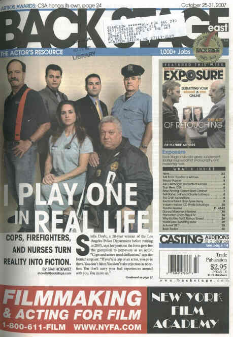 BACK STAGE EAST magazine side cover 25 October 2007