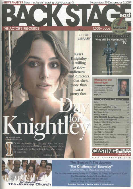 BACK STAGE EAST magazine side cover 29 November 2007