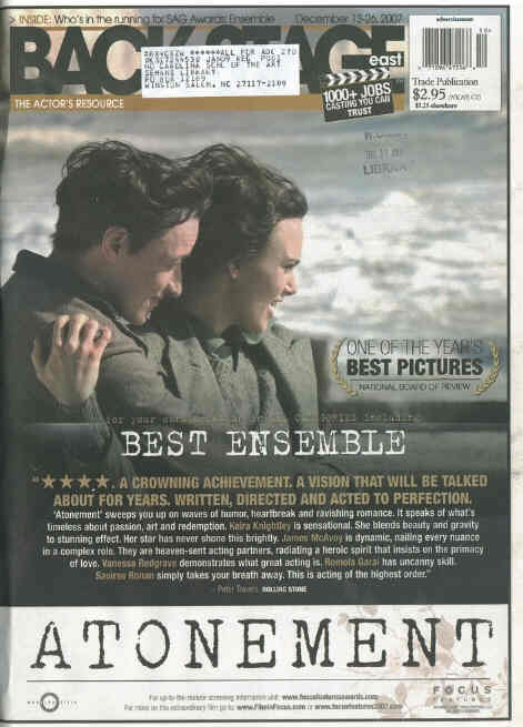 BACK STAGE EAST magazine side cover 13-26 December 2007