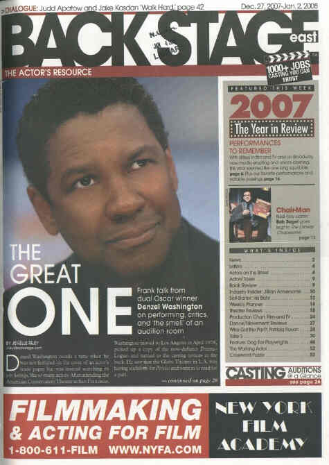 BACK STAGE EAST magazine side cover 27 December 2007
