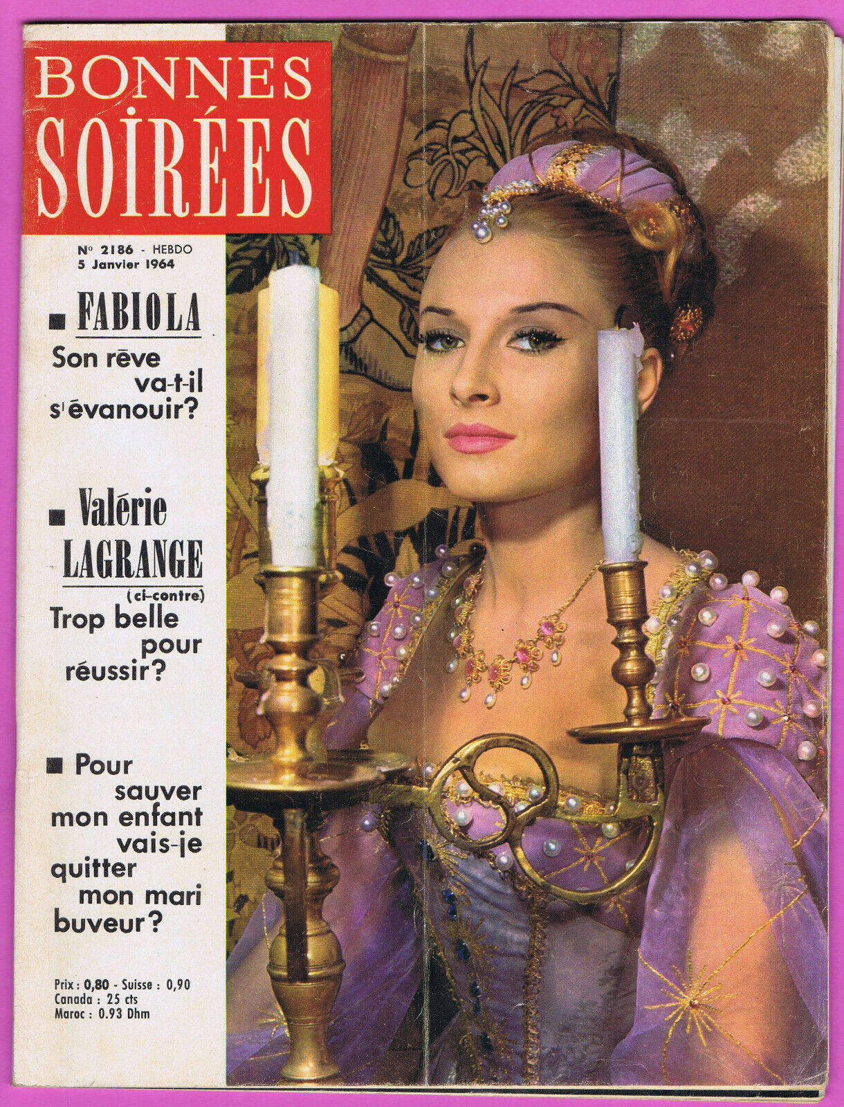 BONNES SOIREES magazine side cover Issue 2186 5 January 1964