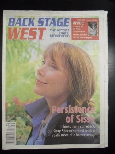 BACK STAGE WEST magazine side cover 29 November 2001