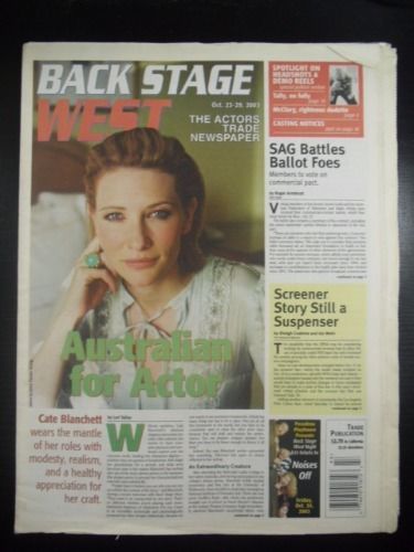 BACK STAGE WEST magazine side cover 23 October 2003