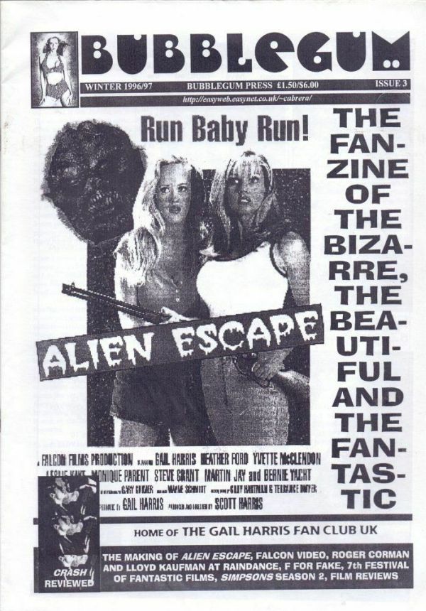 BUBBLEGUM magazine side cover Issue 3 Winter 1996