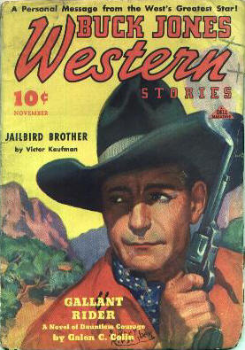 BUCK JONES WESTERN STORIES magazine side cover Issue 1  Vol 1 # 1 November 1936
