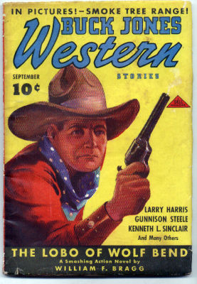 BUCK JONES WESTERN STORIES magazine side cover Issue 3  Vol 1 # 3 September 1937
