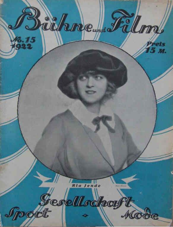 BUHNE UND FILM magazine side cover Issue 15  1922