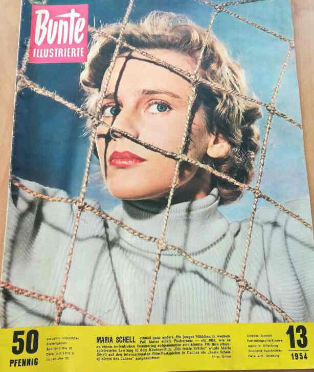 BUNTE ILLUSTRIERTE magazine side cover Issue 13   1954