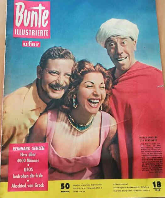 BUNTE ILLUSTRIERTE magazine side cover Issue 18   1954
